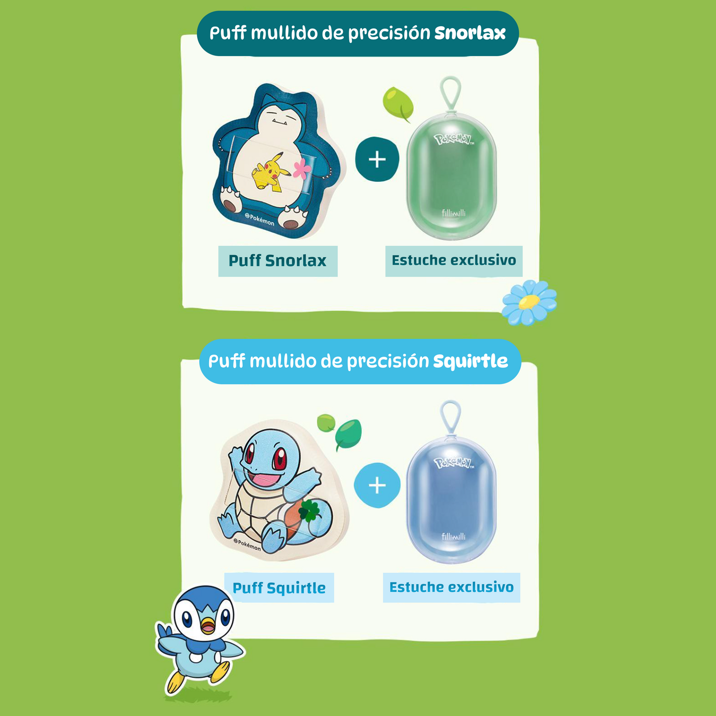 Fillimilli Precision Puff Pokémon Edition(Snorlax/ Squirtle)