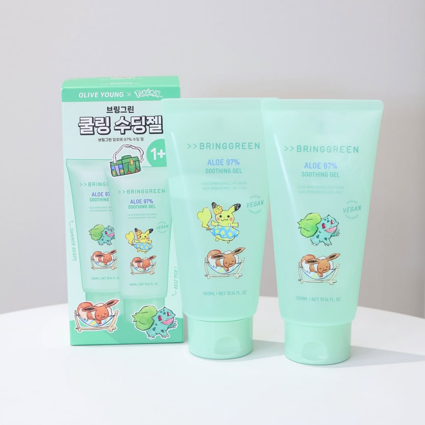 BRINGGREEN Pokémon Aloe 97% Soothing Gel 1+1 Set